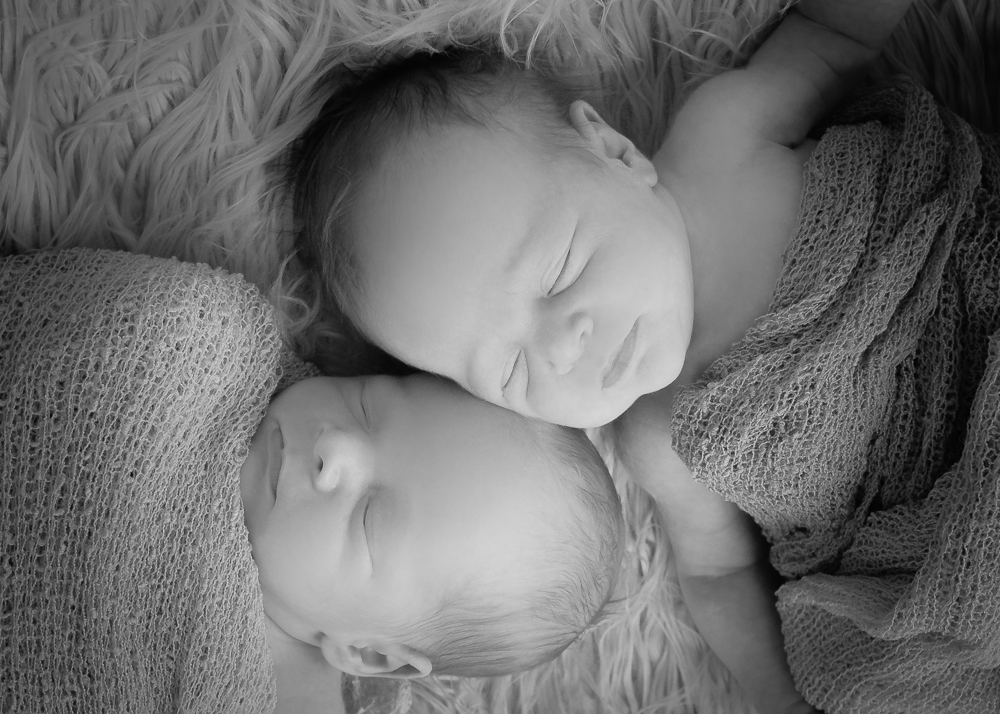 monochrome sleeping twins