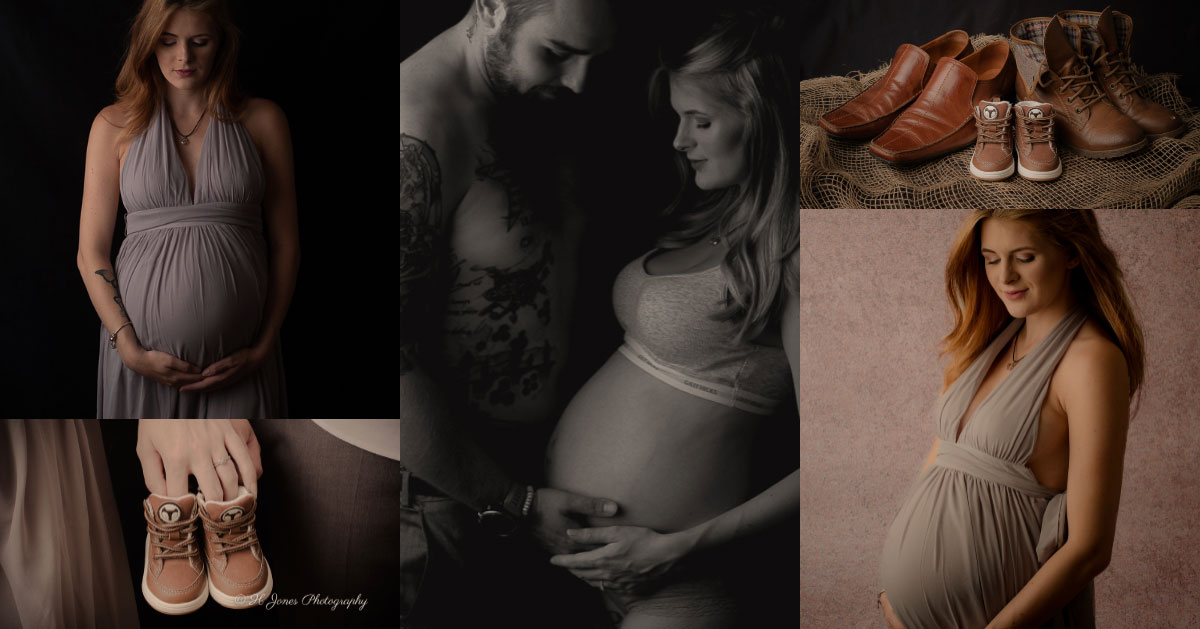 Pregnancy photoshoot collage