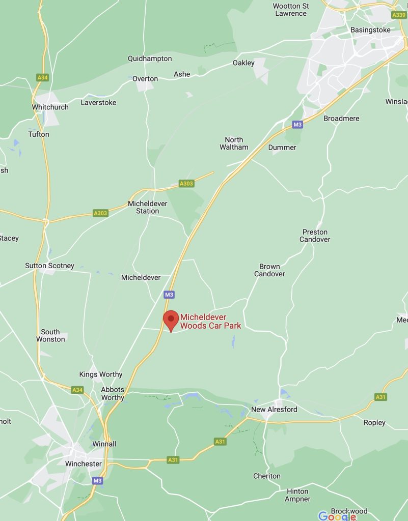 Google maps location of Micheldever Woods Car Park.