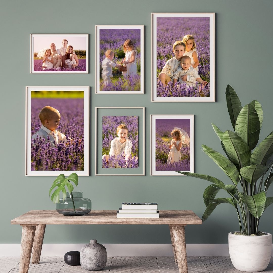 Room layout showing framed images by H Jones Photography