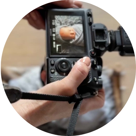 Close up of the back of Helen's camera at H Jones Photography.